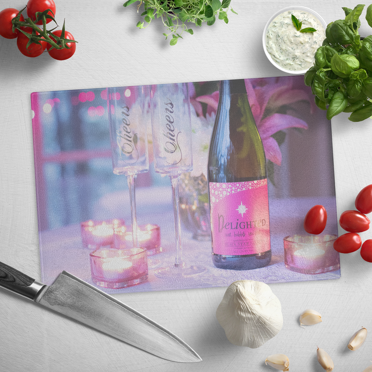 candles and wine