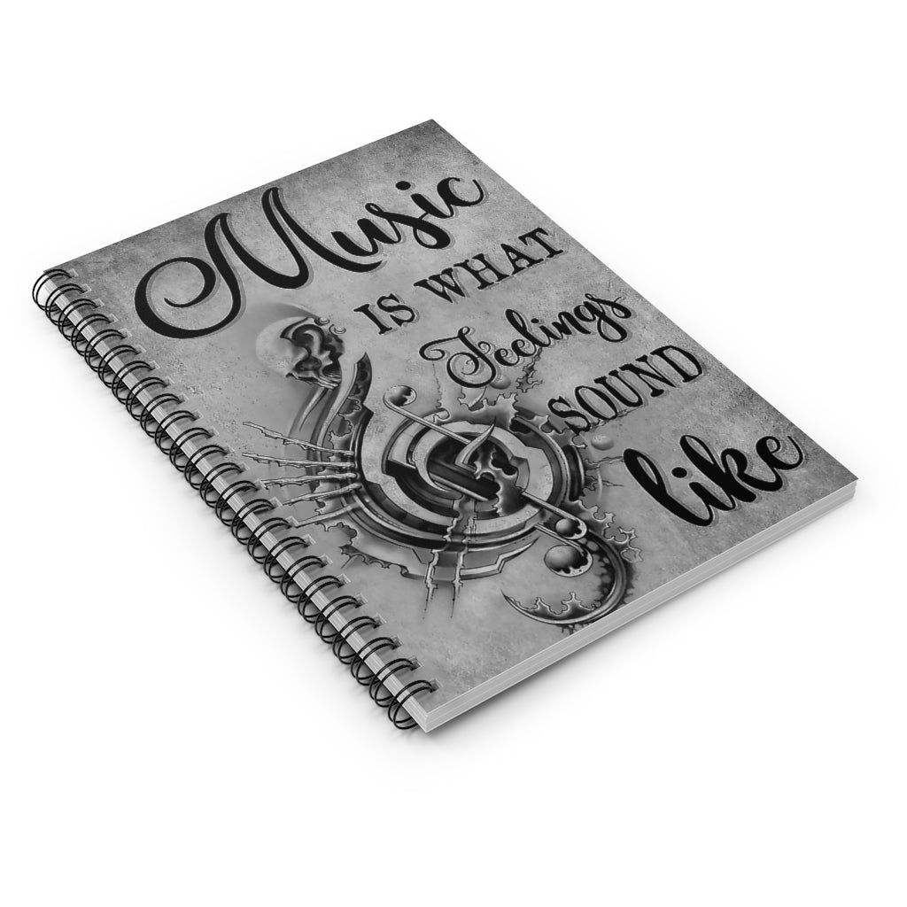 Vigifsana College Rule Music is What Feeling Skull Spiral Notebook Home School Supplies for College Students Meaningful Quote - Gift - Businessschool Supplies Job Journal