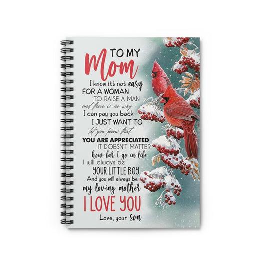 Spiral Notebook TO MY MOM FROM SON CARDINAL BIRDS-gigapixel