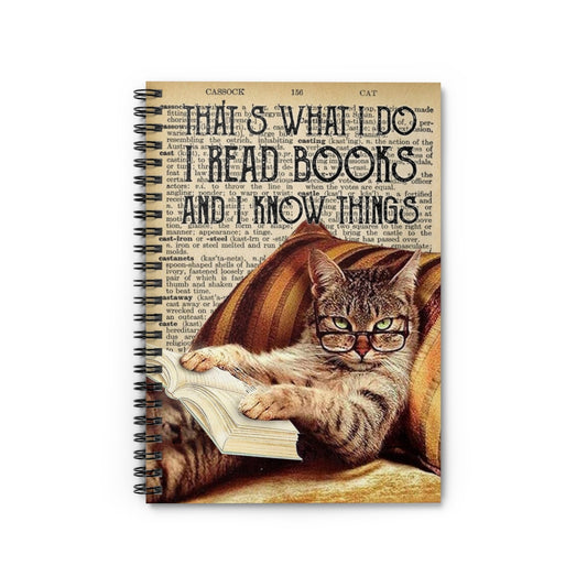 Spiral Notebook - Ruled Line Art Catt  That's What I Do and I Know Things Poster, Catt Smoke -Wall Decoration-Signs for Home On Birthday
