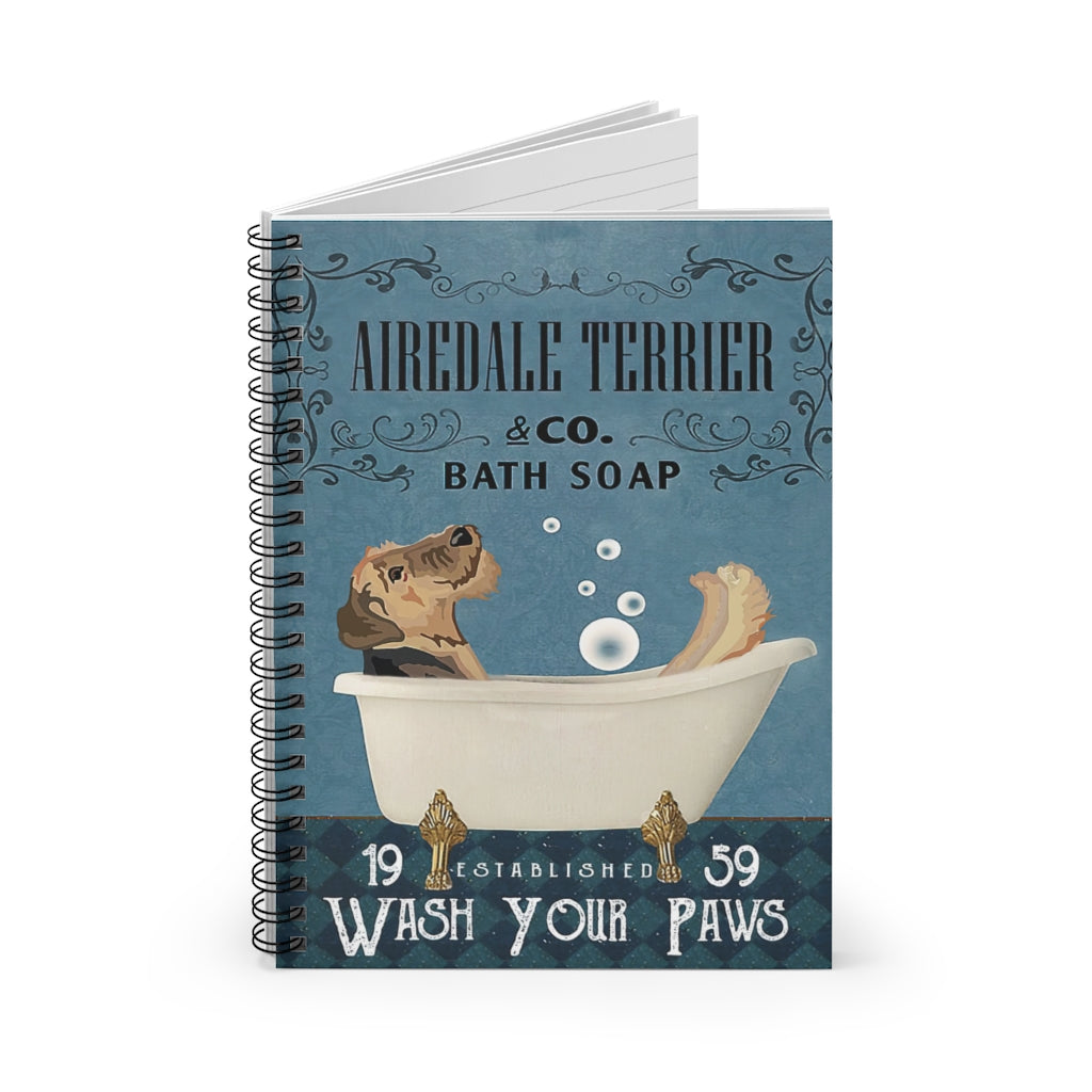 Vigifsana College Rule Airedale Terrier Bath Soap Wash Your Paws Spiral Notebook Basics Wide Ruled Wirebound Spiral Notebook Awesome Happy Birthday Gift Makes A Great Gift Job Journal