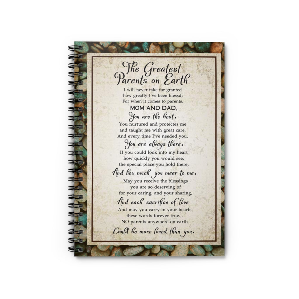 Spiral Notebook - Ruled Line Personalised Gift, Stationery Gift, Personalised Notebook, The Greatest Parents on Earth