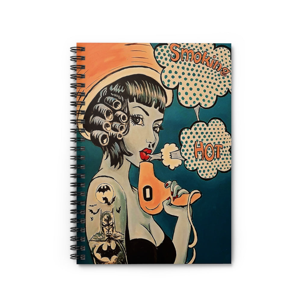 Vigifsana Wide Ruled Paper Hairdresser Smoking Hot Girl Spiral Notebook Home School Supplies for College Students Personalized Gift Gift Sets for Child