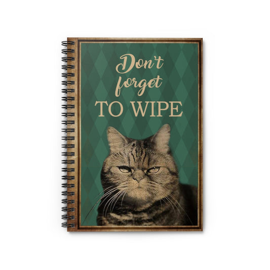 Spiral Notebook to My Dad Smoke Cat Bathroom Remember to Wipe Poster, Funny Bathroom Art, Bathroom Wall Art Quotes, Funny Cat Art, Birthday Gifts for Him Ruled Line