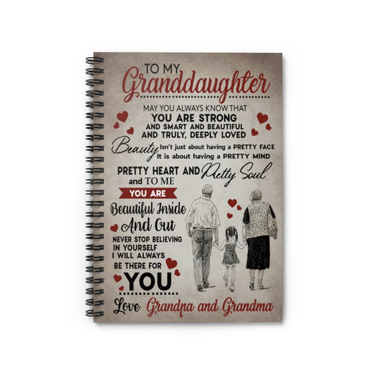 Spiral Notebook Granddaughter - My Love For You Is Forever Granddaughter Gifts Ruled Line Gift Ideas  Baby Journal  Keepsake Spiral Notebook