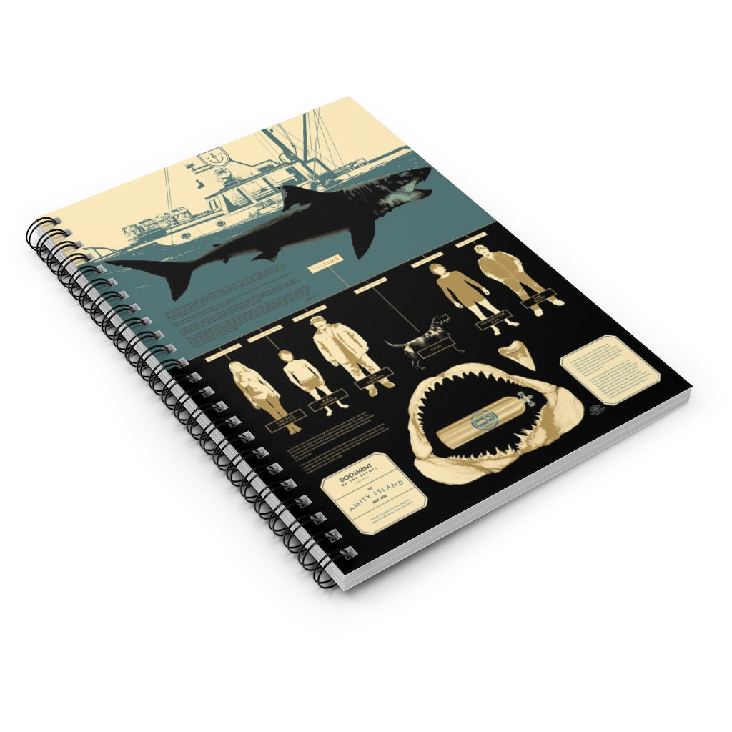 Notebook Journals Matt Taylor Breaks Down The Events On Amity Island (1974) In This Jaws Spiral Notebook Perfect For Office Home School Business Writing & Note Taking Awesome Happy Birthday Gift