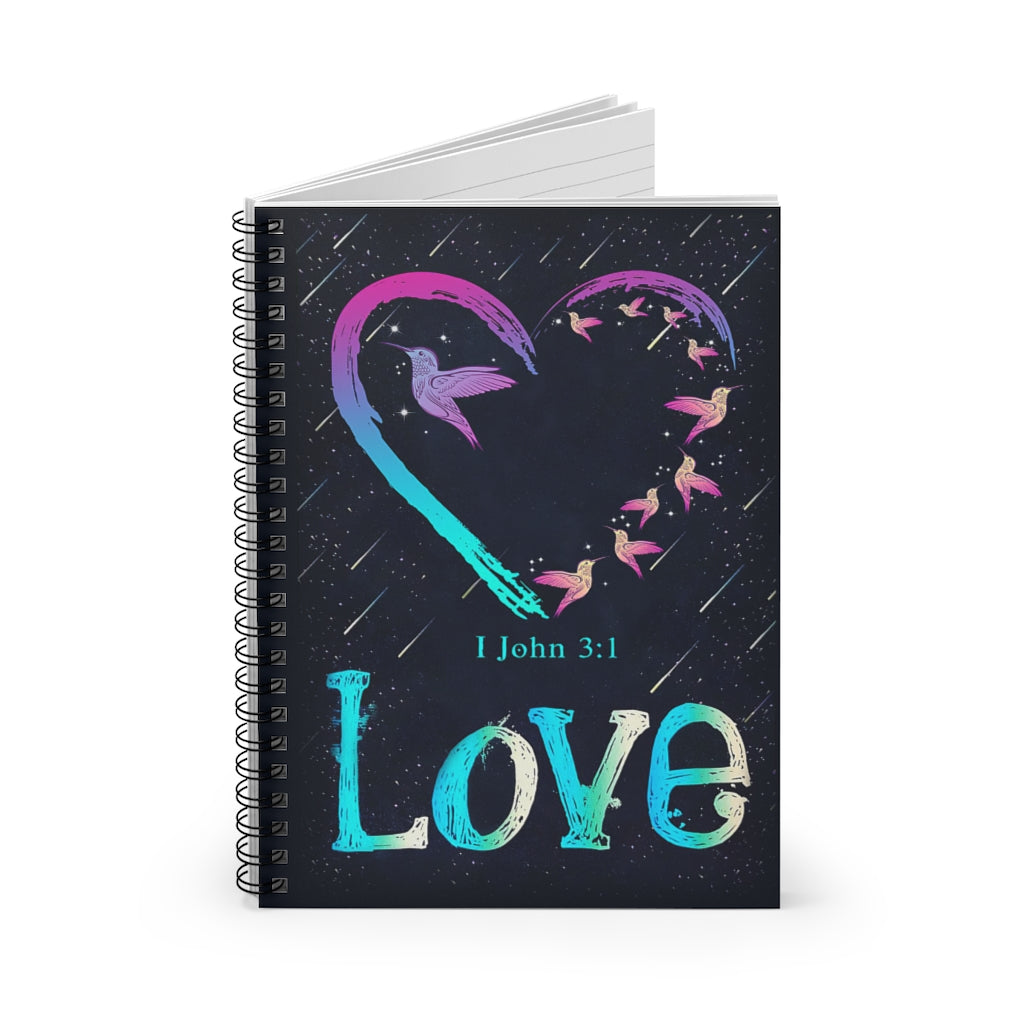 Spiral Notebook - Ruled Line Love John 3 1 Hummingbird 118 Sheets Gift Ideas  Home School Supplies for College Students Subject Notebooks Baby Journal  Keepsake Spiral Notebook