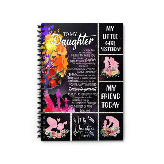 Vigifsana Subject Notebooks to My Daughter Always Remember How Much I Love You My Baby Girl Love Mom Spiral Notebook Notebook for Office Home School Business Customized Journal for Man - Woman