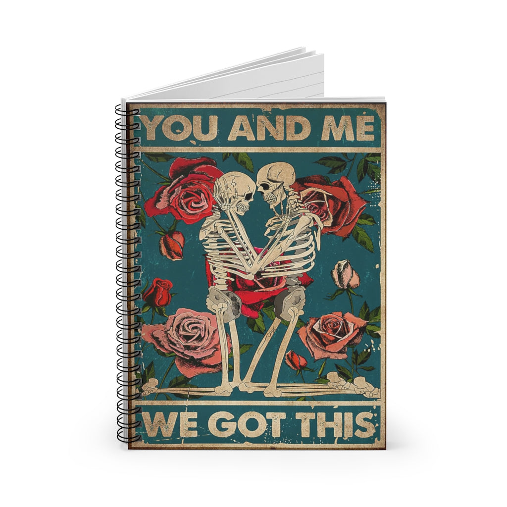 Vigifsana Classic Ruled Notebook Couple Skull – You and Me We Got This Spiral Notebook Cover Spiral Organization Book Inspirational Ideas Gift - Business