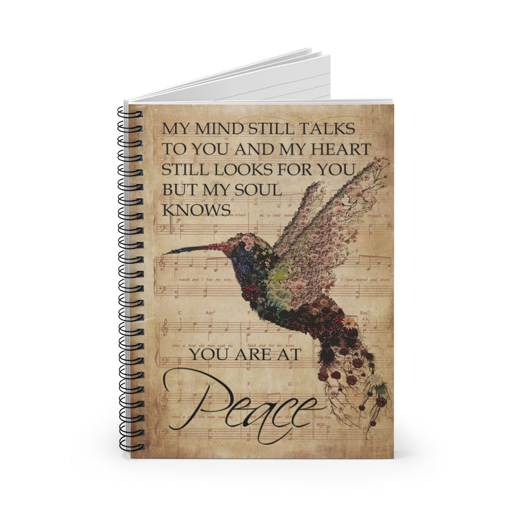 Spiral Notebook - Ruled Line Music Sheet My Mind Still Talks Hummingbird Home School Supplies for College Students Subject Notebooks