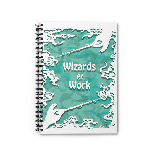 Spiral Notebook - Ruled Line Wizards Magical Wand Printable Downloadable Magic Art Print Decor Nerd Fantasy Witch Gifts
