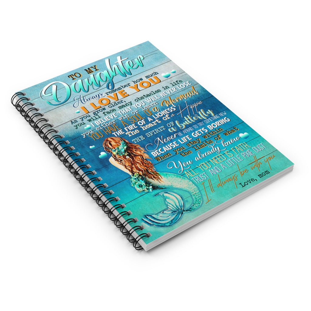 To My Daughter Never Be Afraid To Try Something New Love Mom Spiral Notebook Gift Ideas Gift On Birthday Inspirational to My Daughter Subject Notebooks