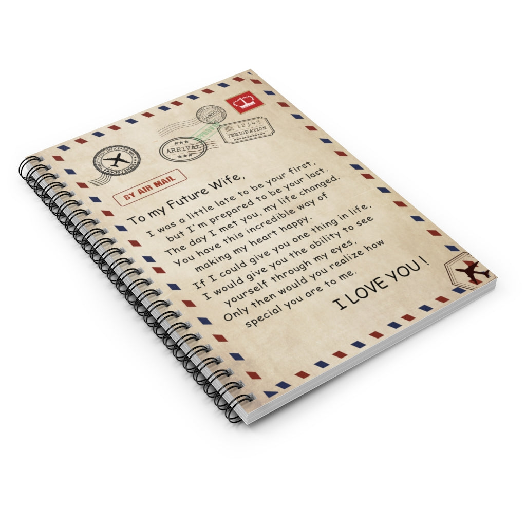Spiral Notebook to My Daughter Letter Printed Fleece Personalized Air mail Blanket from Mom Dad Ruled Line