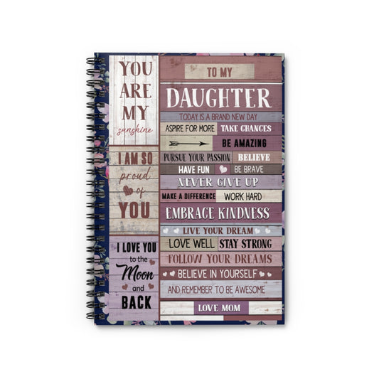 Spiral Notebook Personalized to My Daughter Remember to Be Awesome Love from Mom- Gifts for Daughter Gifts for Women, Men Gift Ideas for Loved Ones Ruled Line