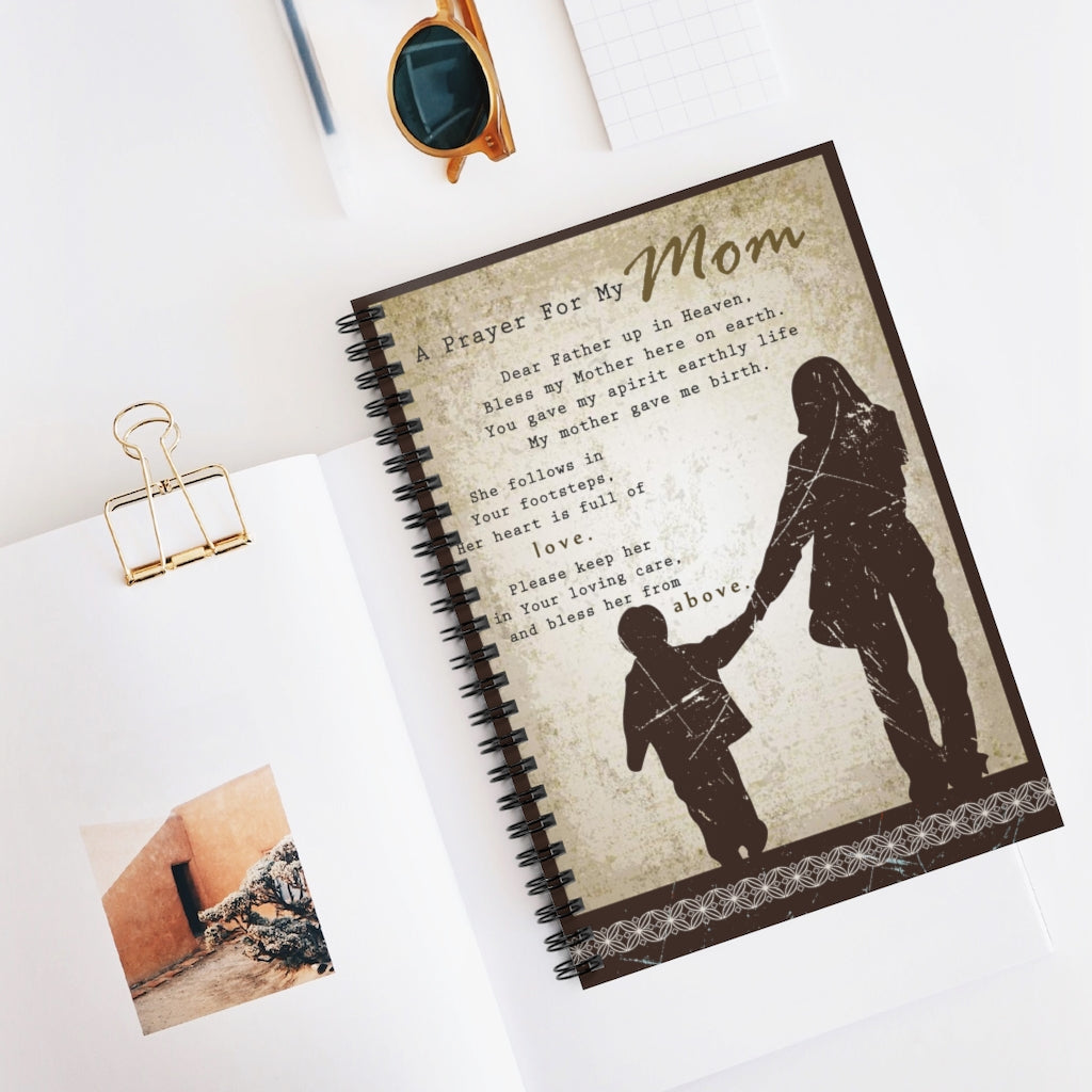 A Pray For My Mom Dear Father up in Heaven Personalised Gift, Stationery Gift, Personalised Notebook