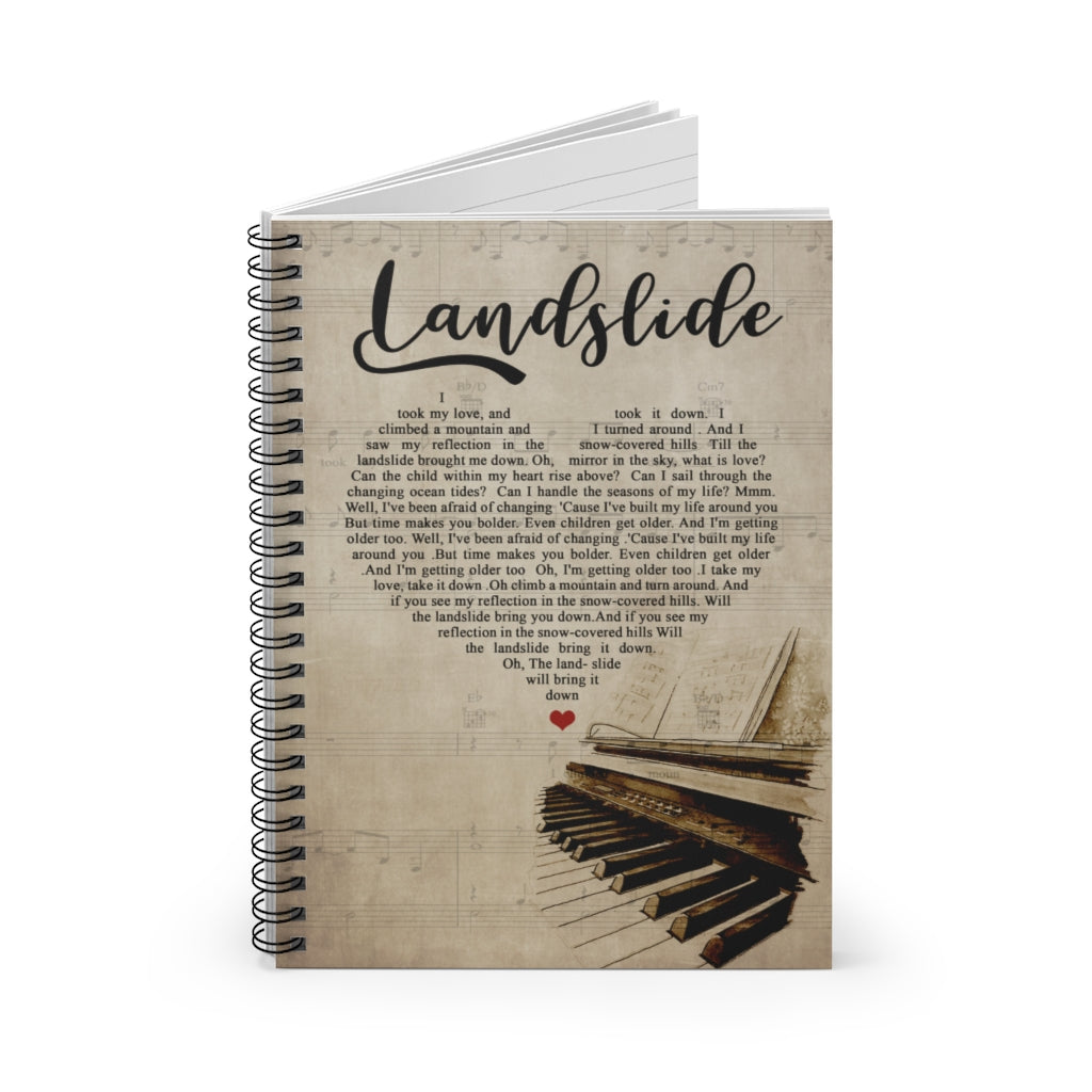 to My Son Landslide Lyrics, Lyrics Poster, Fleetwood Mac Lyrics , Wall Decoration, Signs for Home Spiral Notebook - Ruled Line