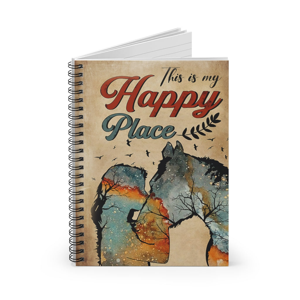 Spiral Notebook Horse Girl This Is My Happy Place Vertical Poster Personalized Gift Stationery Gift Mum Gift Home School Supplies for College Students