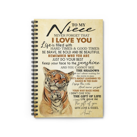 Spiral Notebook - Ruled Line Customized to My Niece from Aunt Gift for Man Woman Girl's Gift Ideas, Baby Journal