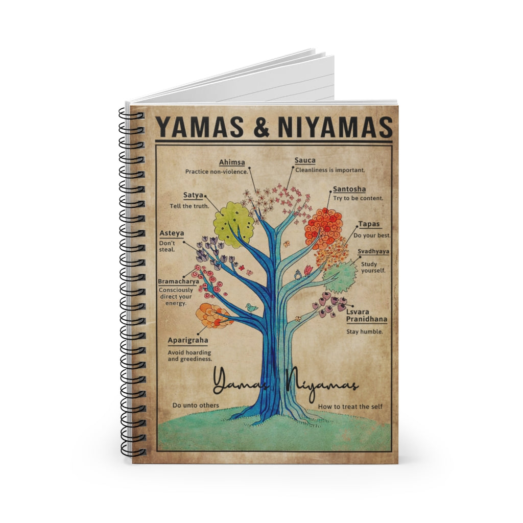 Spiral Notebook Yamas And Niyamas Raja Yoga Inspirational Ideas Premium Gift Family Awesome On Birthday Motivational gift Family