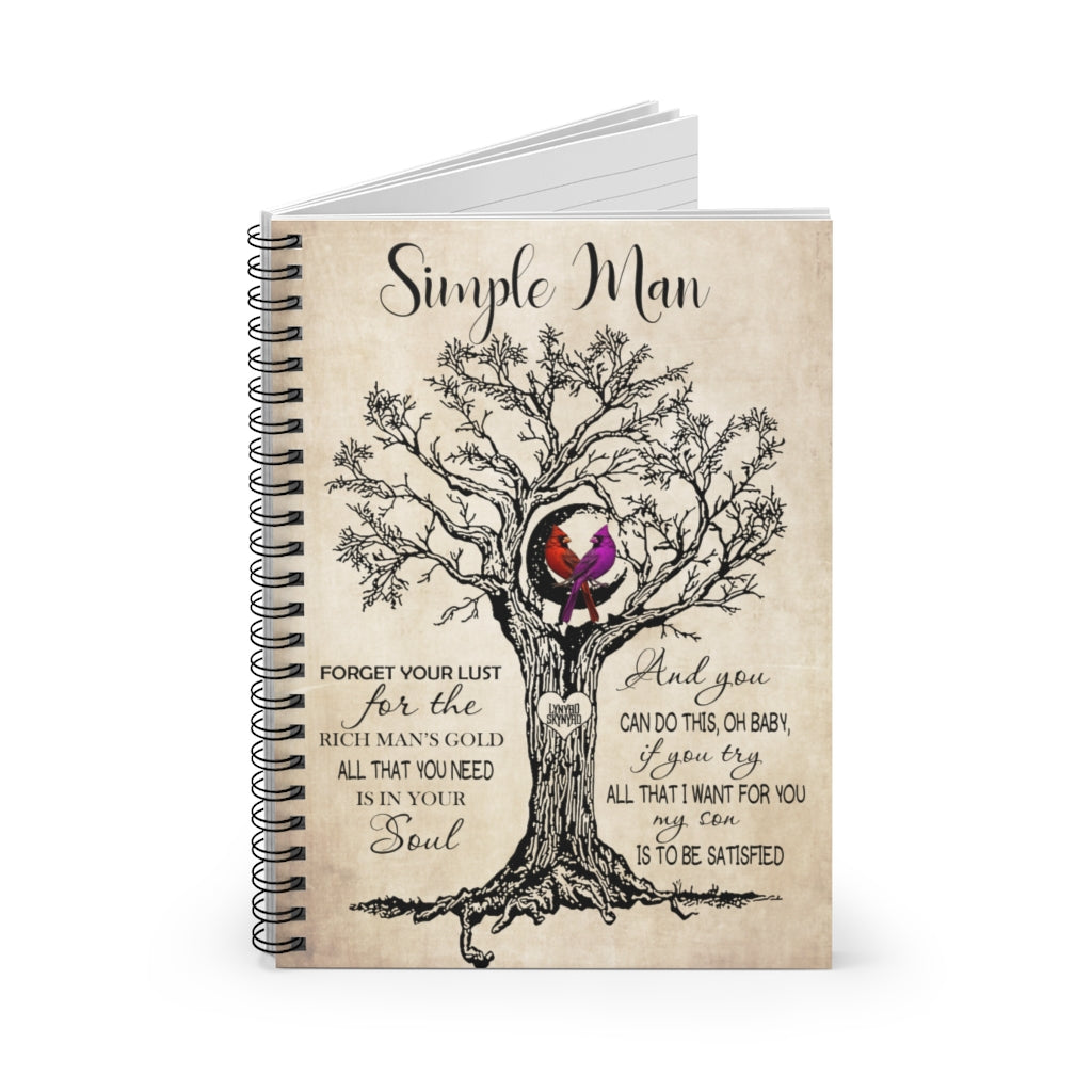 Spiral Notebook - Ruled Line Grandpa Poster Simple Man Forget Your Lust for The Rich Man’s Gold Couple Bird Gifts for Man Keepsake Spiral Notebook