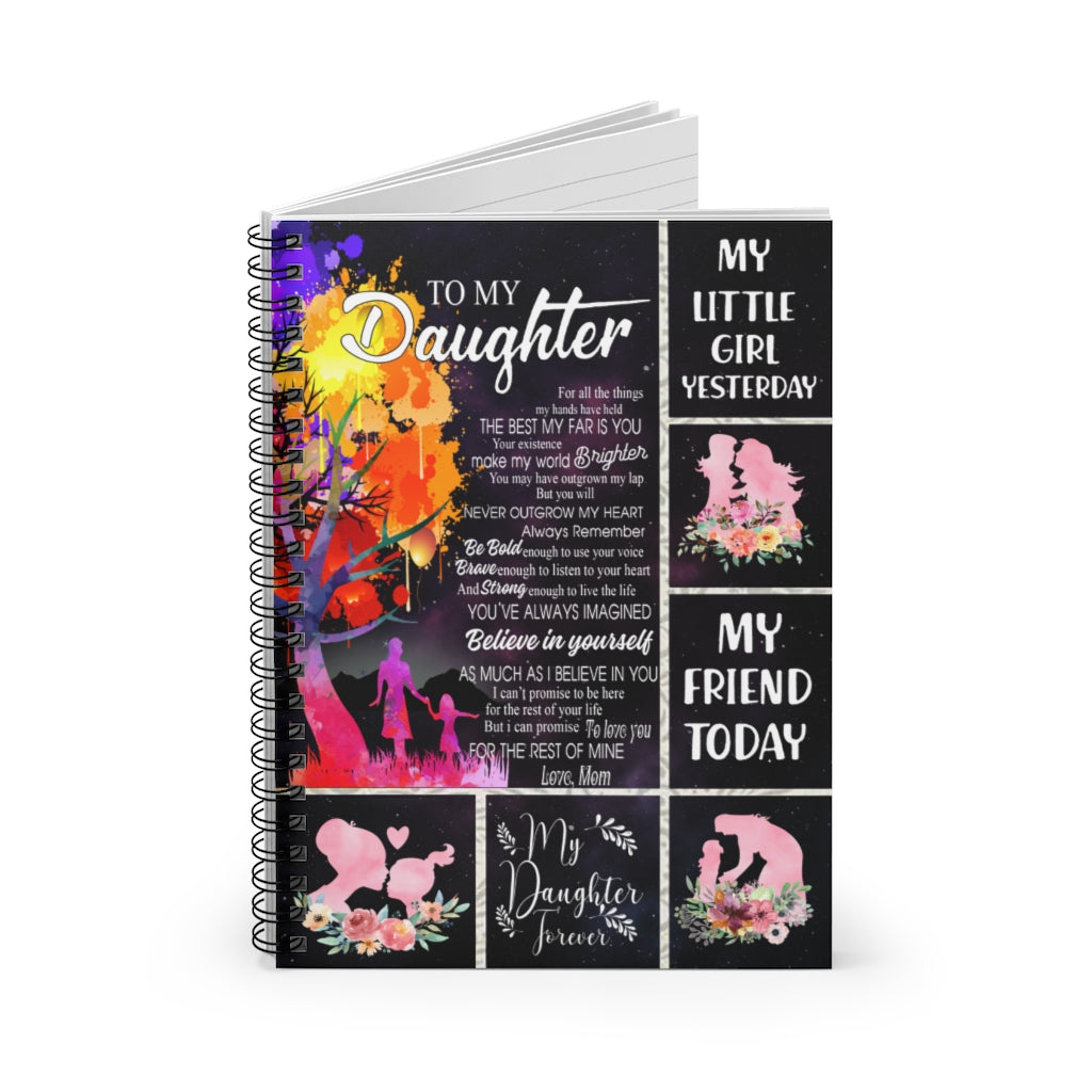 Vigifsana Subject Notebooks to My Daughter Always Remember How Much I Love You My Baby Girl Love Mom Spiral Notebook Notebook for Office Home School Business Customized Journal for Man - Woman