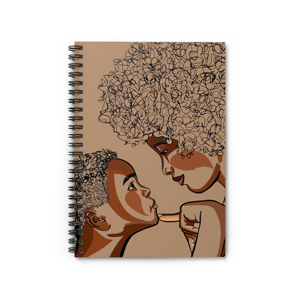 Spiral Notebook - Ruled Line Portrait of Black Mother And Son Baby Journal  Keepsake Spiral Notebook Gift On Birthday