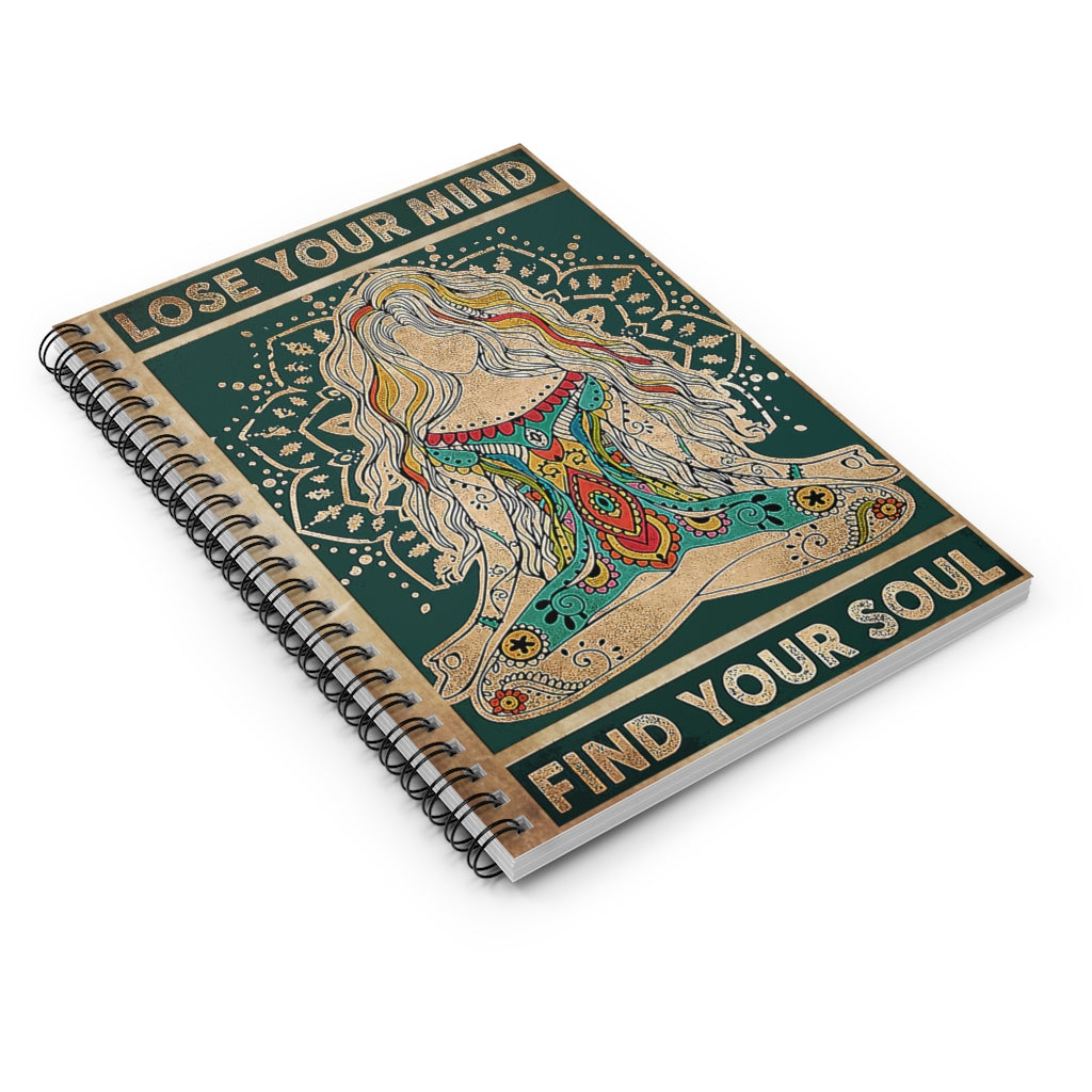 Spiral Notebook - Ruled Line Find Your Soul Yoga Personalized Gift Basics Wide Ruled Wire Bound Wide Rule