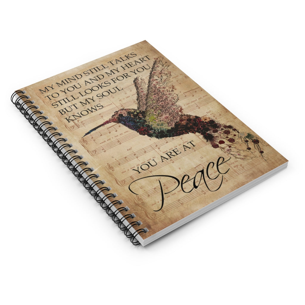 Spiral Notebook - Ruled Line Music Sheet My Mind Still Talks Hummingbird Home School Supplies for College Students Subject Notebooks