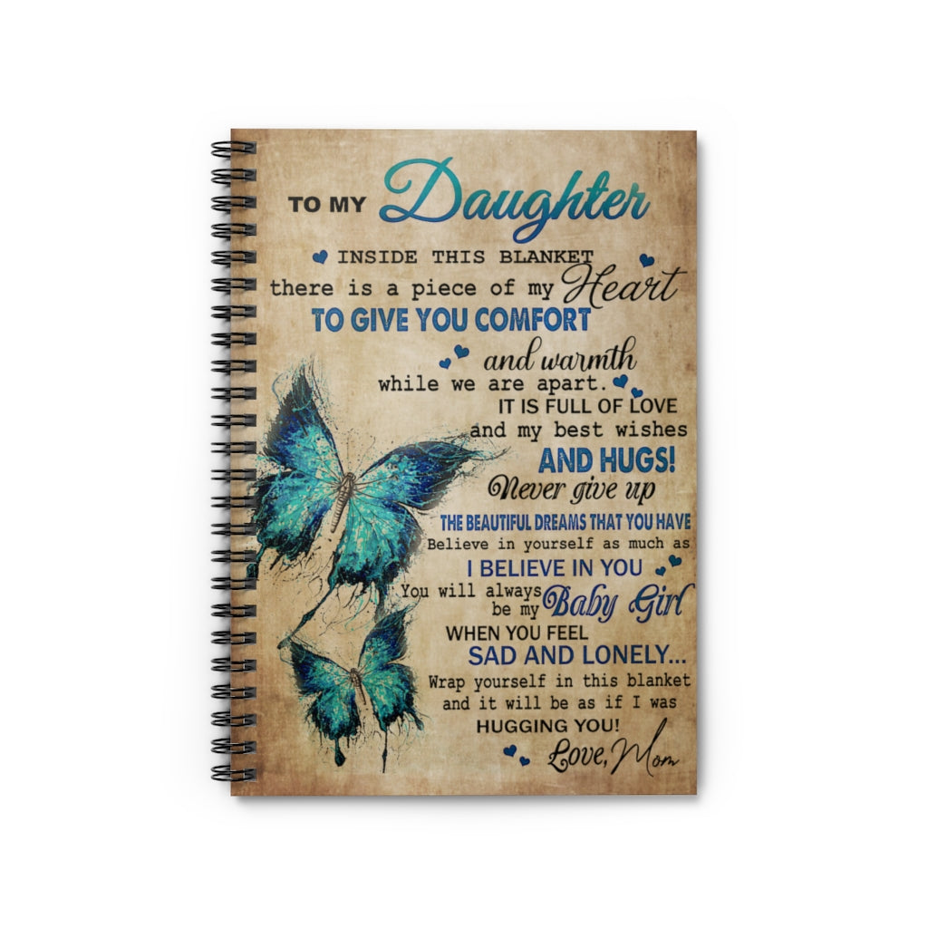 Spiral Notebook - Ruled Line Mom To Daughter Butterfly Piece Of My Heart School Smart Spiral Subject College Ruled Notebook Friendly Notebook