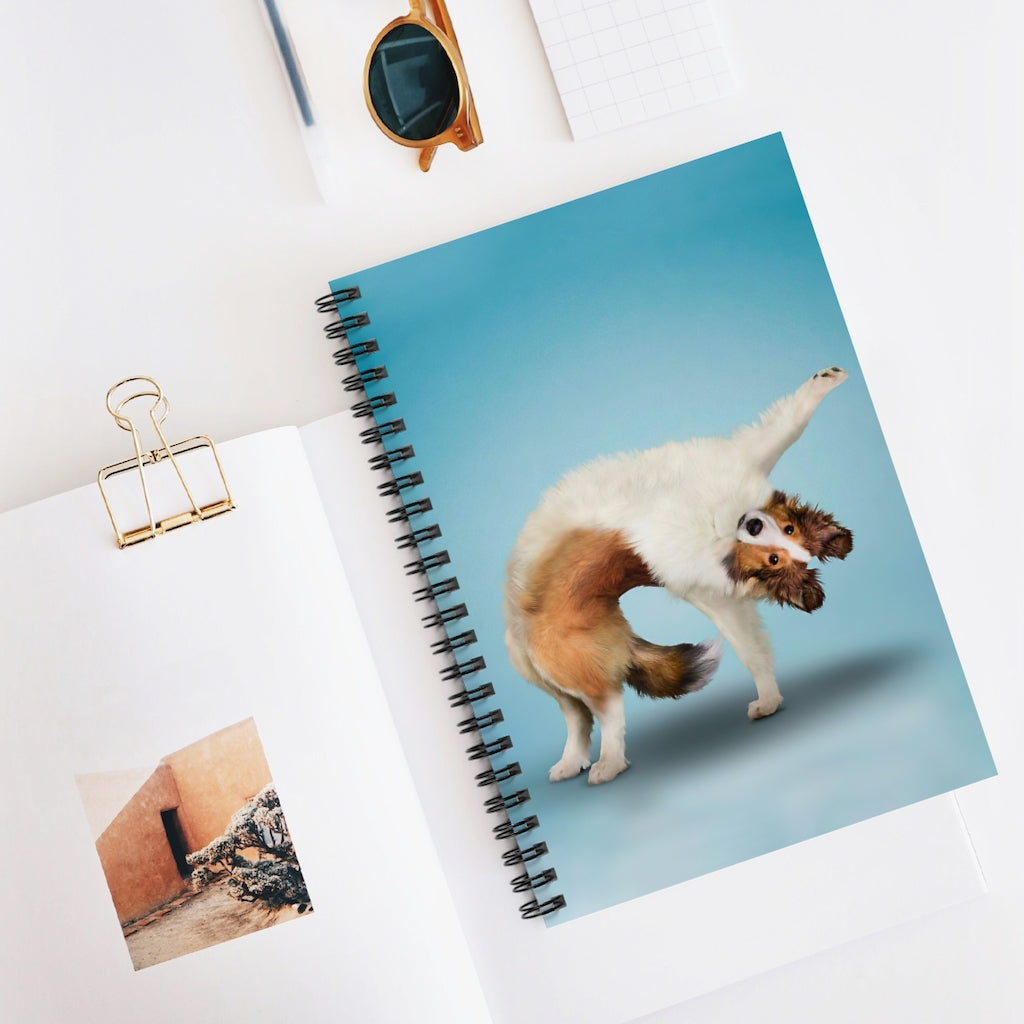 Spiral Notebook Yoga Pose Shetland Sheepdog For Office, Students, School Supplies Writing Notebook 118 Pages