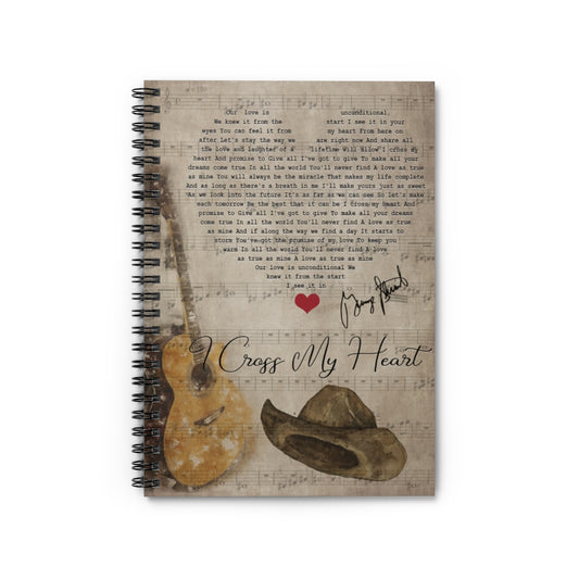 Spiral Notebook to My Mom George Strait I Cross My Heart Lyrics Guitar Unframed Prints Wall Art Woman Gifts for Woman Ruled Line