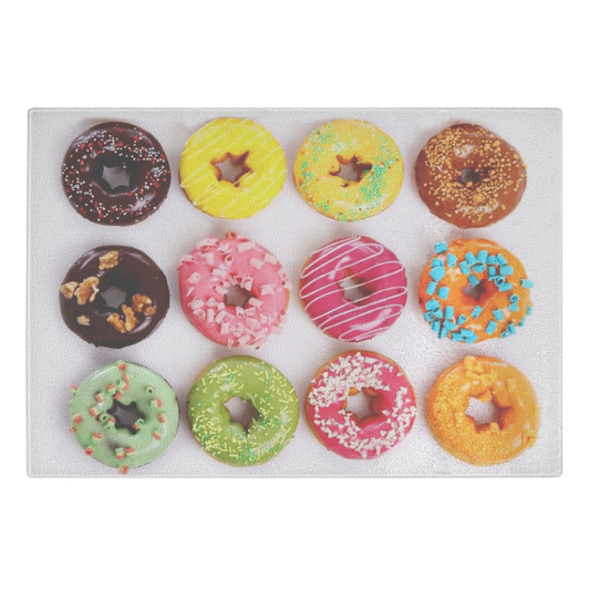 Donut Glass chopping board doughnut - Size 11"x8"x1/4"(LxWxH)