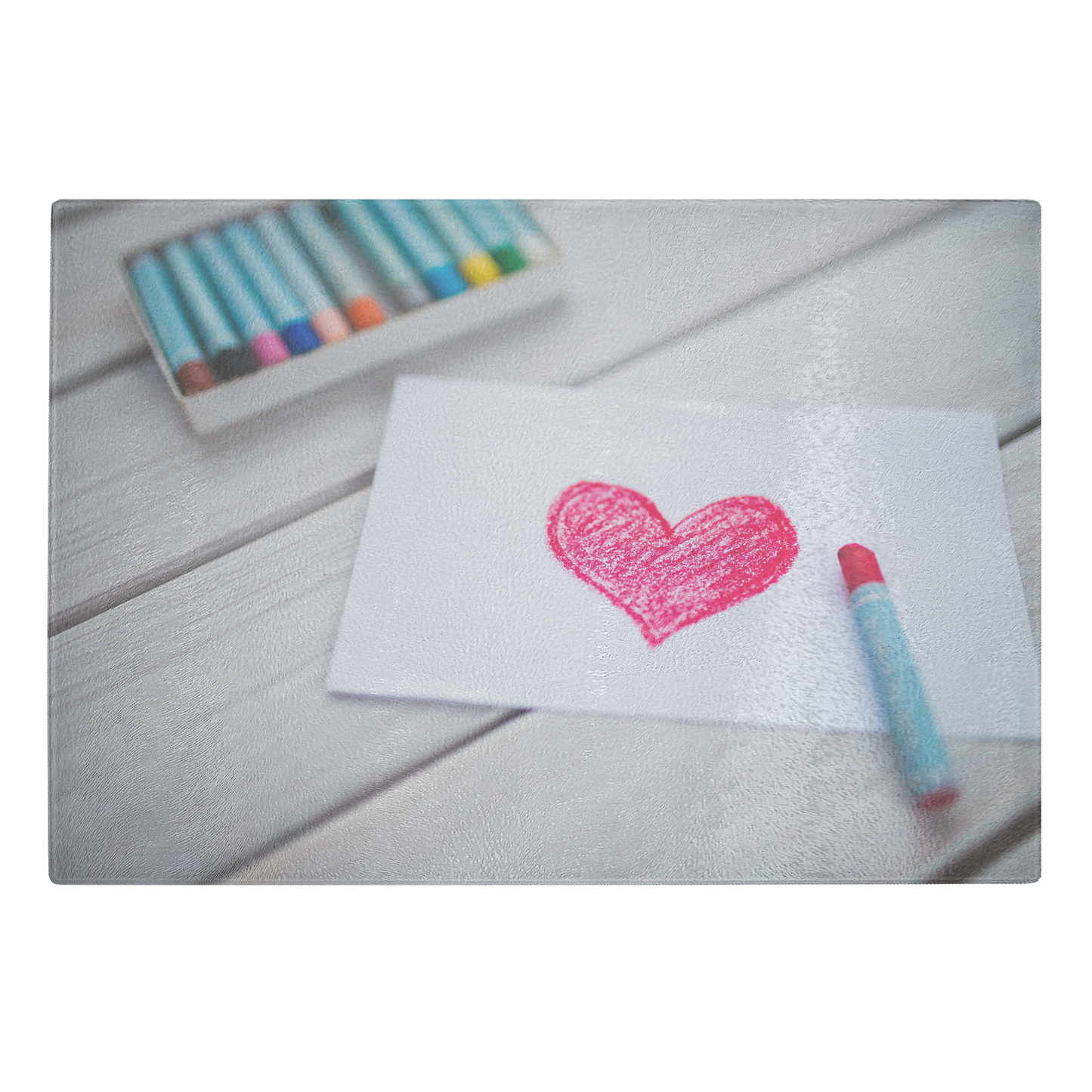 Heart drawn with colorful pencils