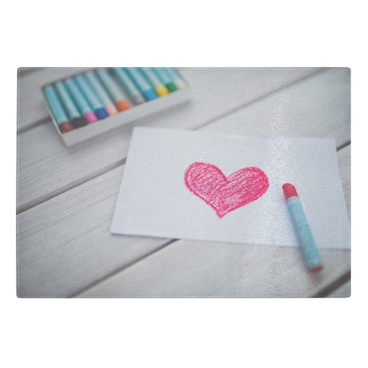 Heart drawn with colorful pencils