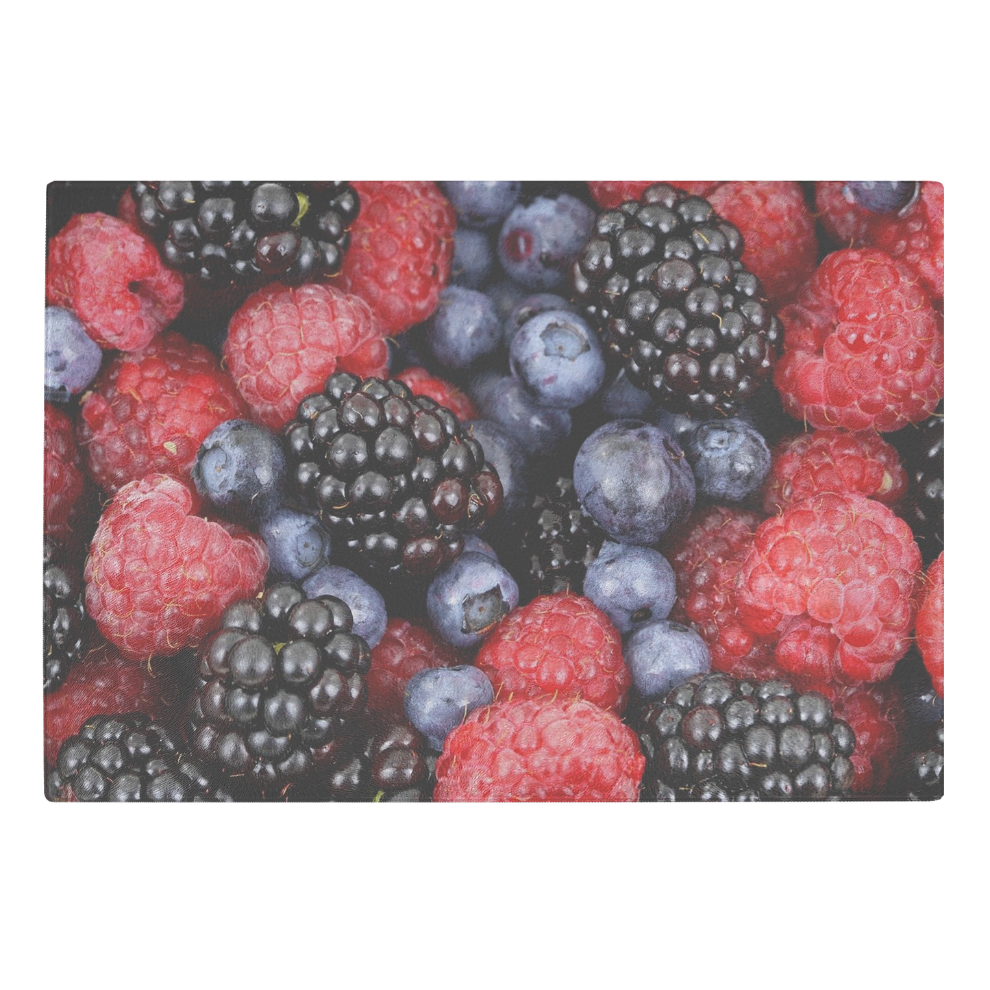 Raspberries and  blueberry