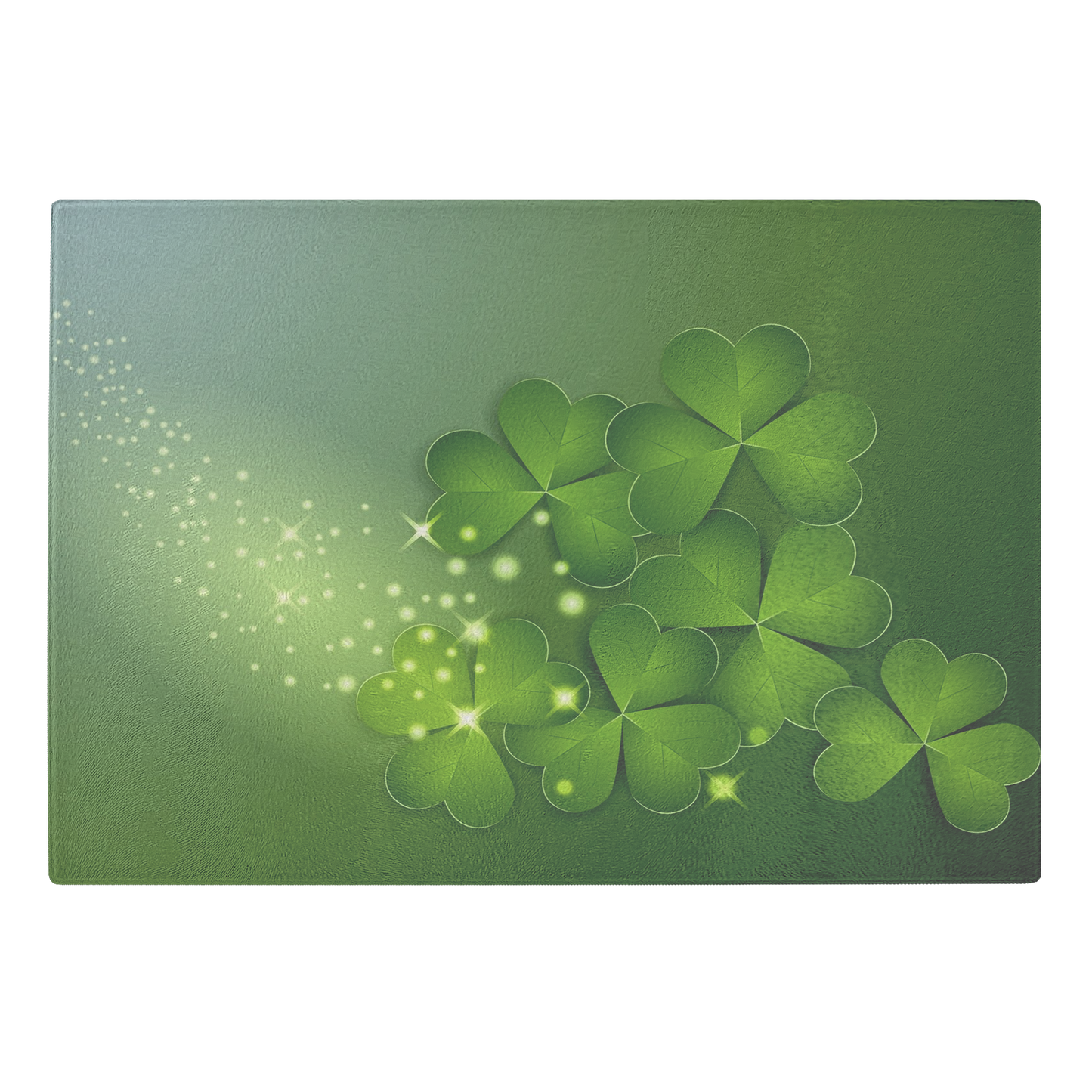 Irish kitchen decor, St. Patrick's Day glass cutting board, Shamrock decoration, Office reception desk decor, Green Irish entryway decor - Size 11"x8"x1/4"(LxWxH)